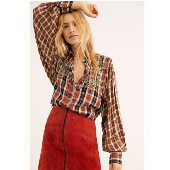 Free People Tops - Free People Snow Top Mountain Plaid Top